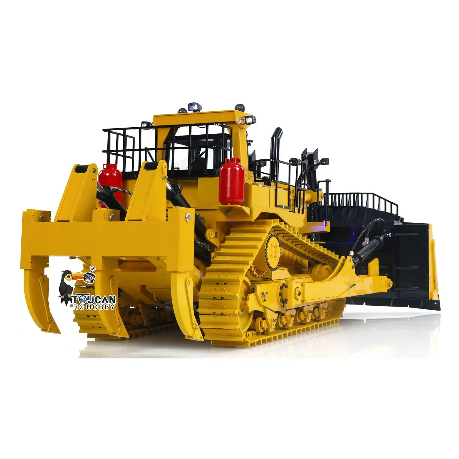 TOUCAN 1/14 Metal RC Bulldozer D11T RTR Remote Controlled Hydraulic Dozers Construction Vehicle Model Paladin PL18EV Smoking Sound Light Servo Motor ESC