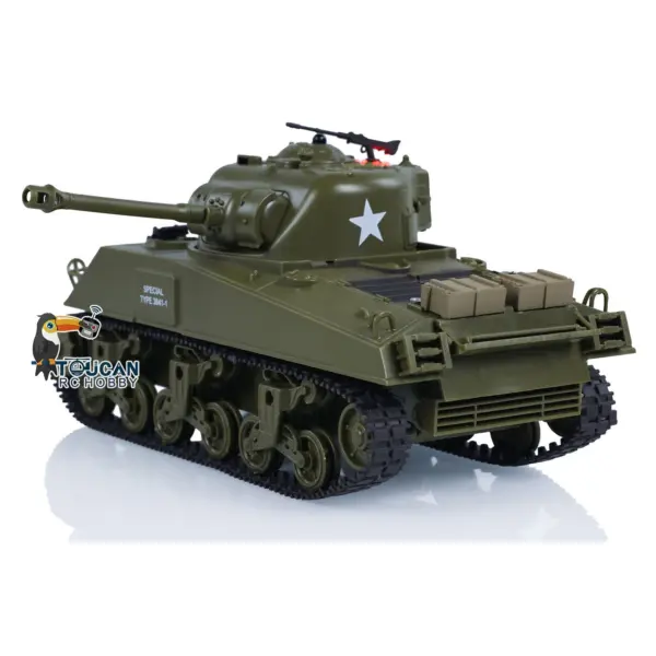 1/30 Heng Long Plastic RC Battle Tank Remote Control Panzer Sherman M4A3 3841-01 2.4G Infrared Combating System