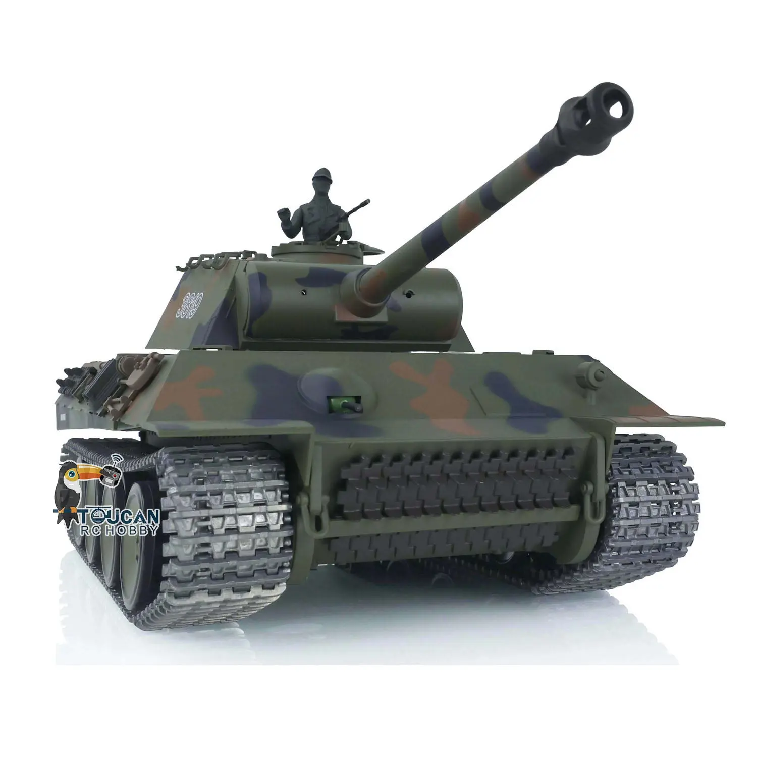 2.4G Henglong 1/16 7.0 3819 German Panther RTR RC Tank Radio Controlled Model W/ Sprocket Idler Wheels Infrared Receiver