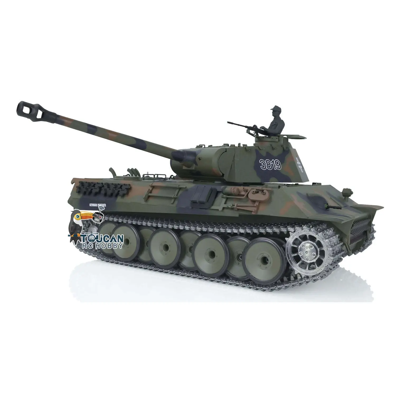 2.4G Henglong 1/16 7.0 3819 German Panther RTR RC Tank Radio Controlled Model W/ Sprocket Idler Wheels Infrared Receiver