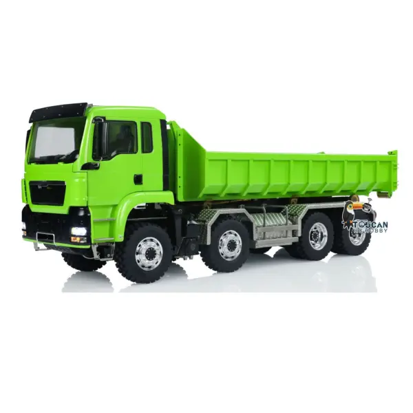 LESU TGS 1/14 RC Hydraulic Roll On Off Dump Truck 8x8 Metal Chassis Dumper Differential Lock EDS Axles 2Speed Gearbox Model Car