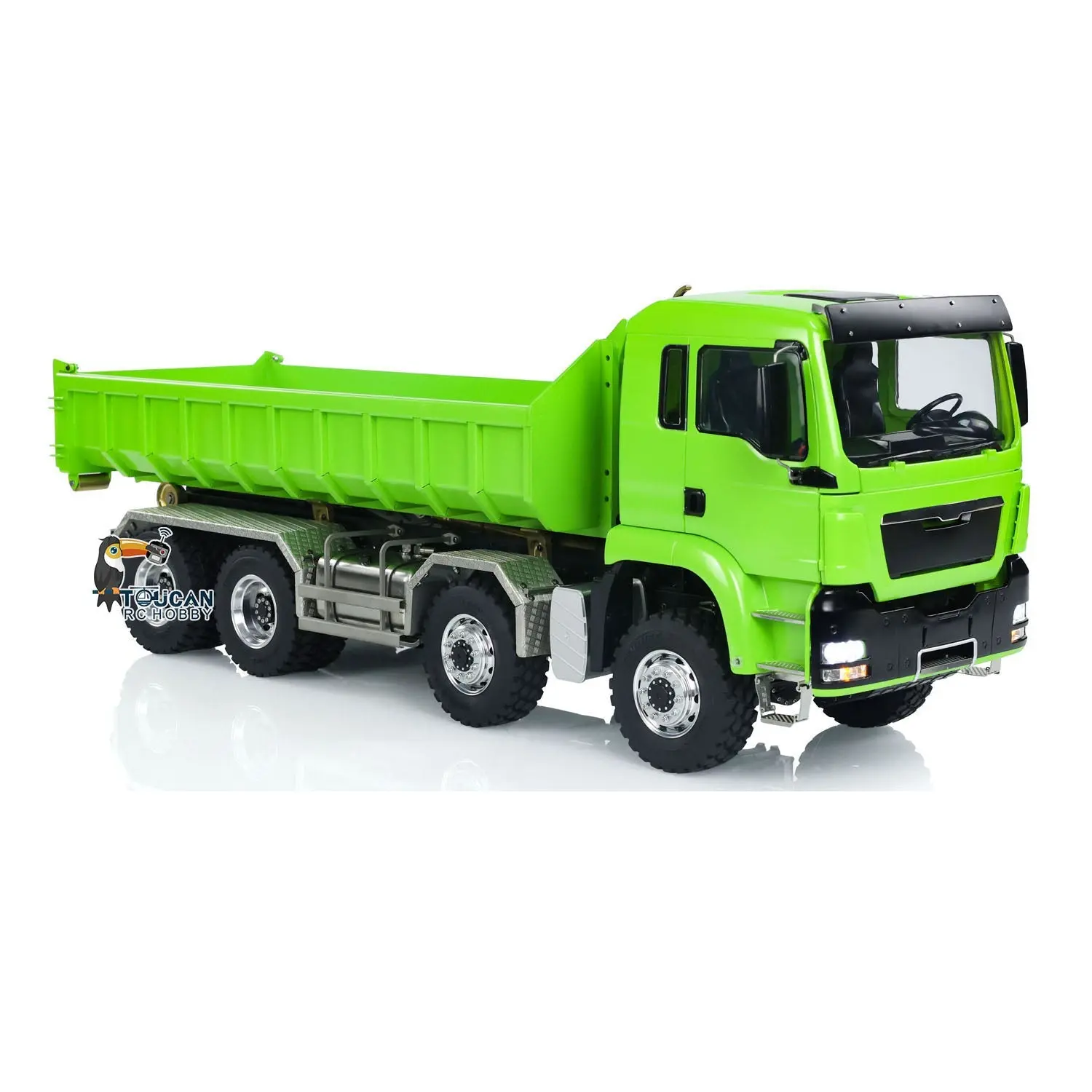 LESU TGS 1/14 RC Hydraulic Roll On Off Dump Truck 8x8 Metal Chassis Dumper Differential Lock EDS Axles 2Speed Gearbox Model Car