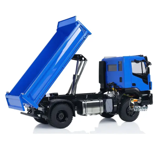 Metal 1/14 4x4 RC Hydraulic Dump Truck Customized Radio Control Tipper Car Simulation Model FlySky ST8 Assembled and Painted