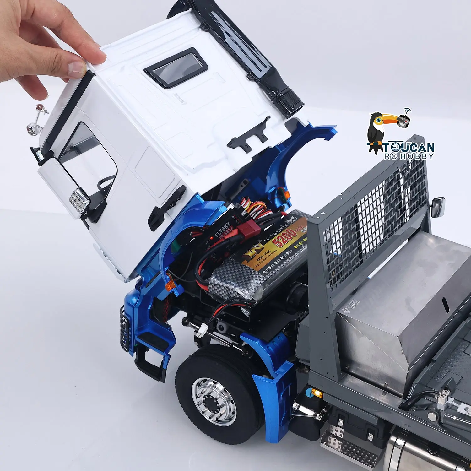 3Speed LESU Skip Loader 3363 Metal 4X4 Chassis 1/14 RC Hydraulic Swing Arm Garbage Dump Truck Light Sound Hub Reduction Axle