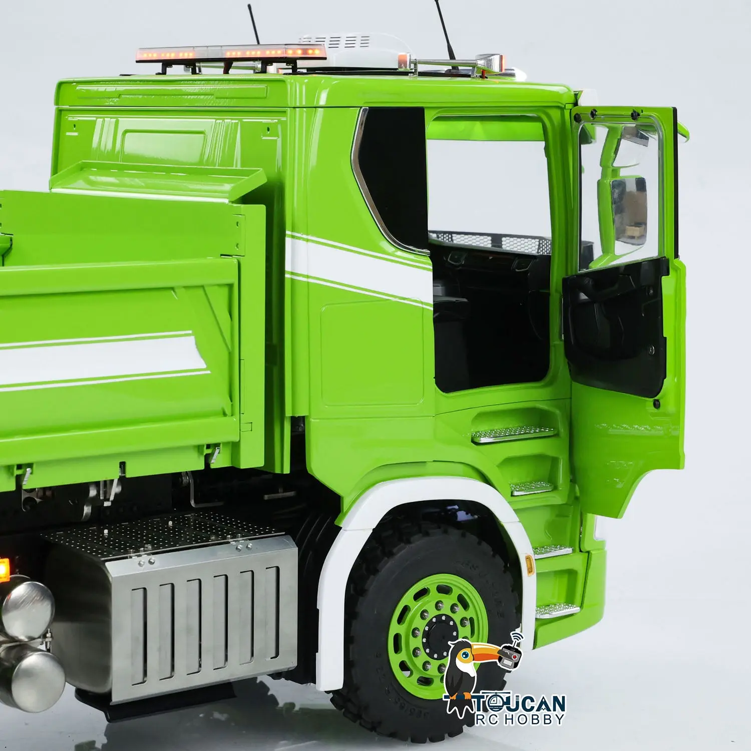 LESU 770S 1/14 6x6 RC Hydraulic Dumper Truck 3-way Remote Controlled Tipper Model Light Sound Smoke