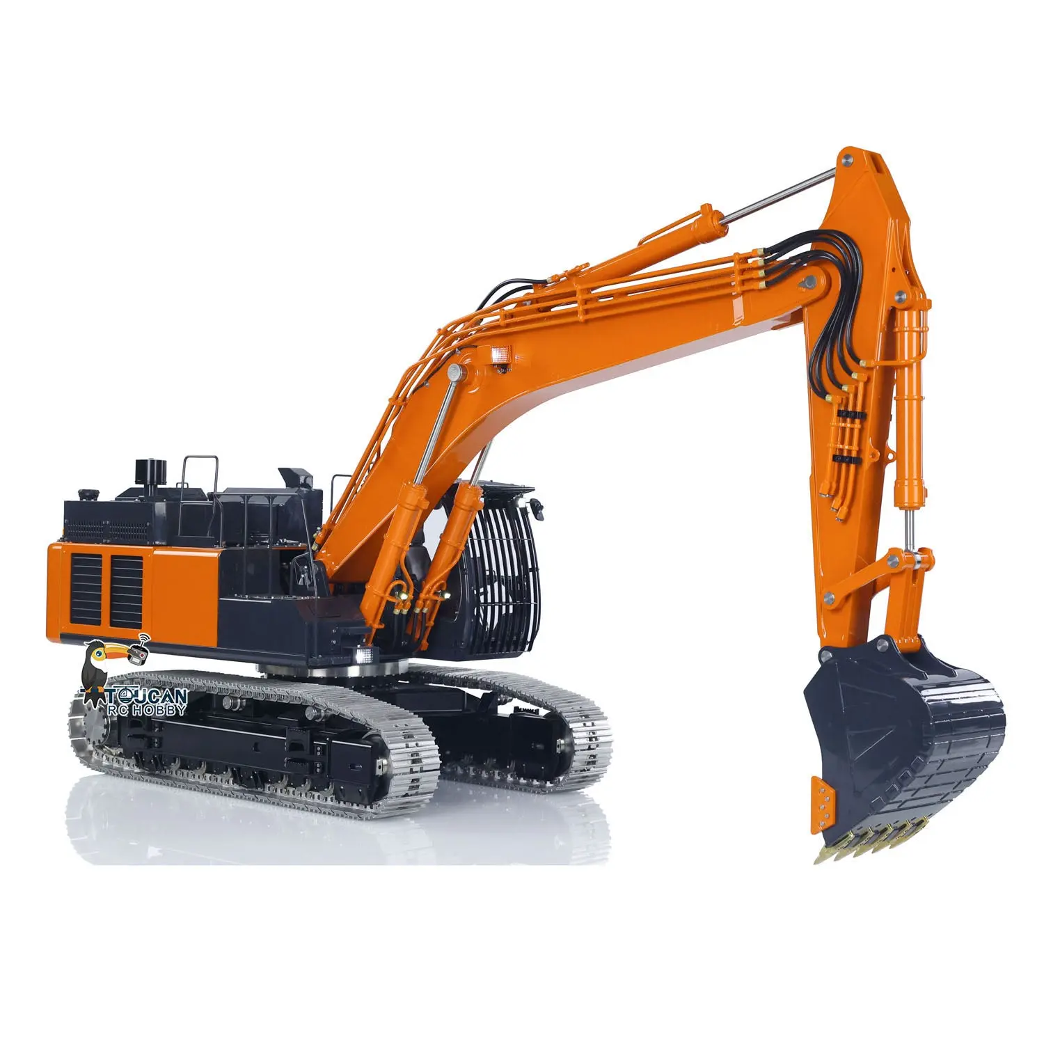 LESU Metal 1/14 RC Hydraulic Excavator Aoue ZX490 Remote Control Heavy Digger Car Construction Vehicle Model 6CH Valve Light 6CH Electrical Slip Ring FlySky PL18EV Radio Battery