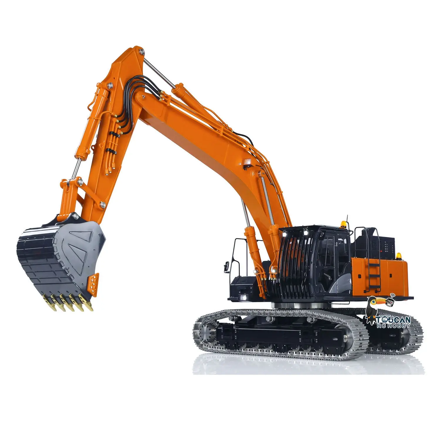 LESU Metal 1/14 RC Hydraulic Excavator Aoue ZX490 Remote Control Heavy Digger Car Construction Vehicle Model 6CH Valve Light 6CH Electrical Slip Ring FlySky PL18EV Radio Battery