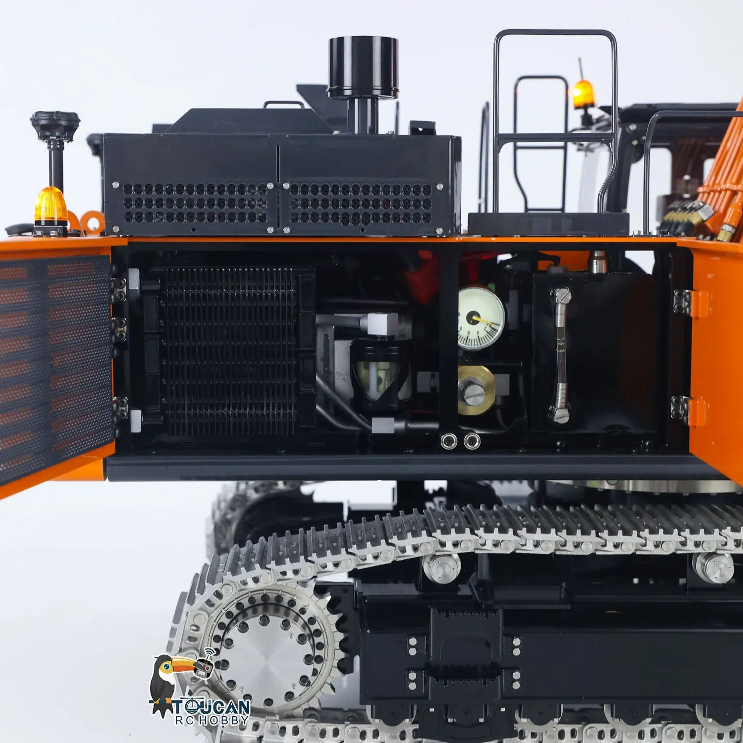 LESU Metal 1/14 RC Hydraulic Excavator Aoue ZX490 Remote Control Heavy Digger Car Construction Vehicle Model 6CH Valve Light 6CH Electrical Slip Ring FlySky PL18EV Radio Battery