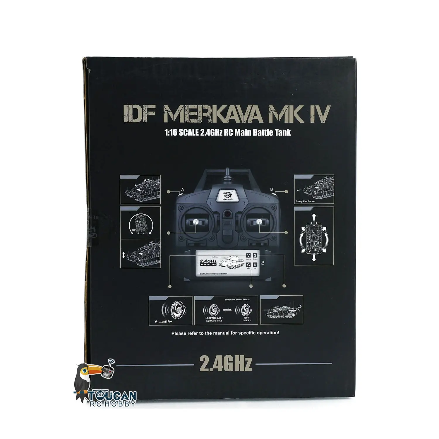 Heng Long 1/16 RC Battle Tank IDF Merkava MK IV 3958 Turret 360 Degree Rotating Barrel Recoil Radio Controlled Model