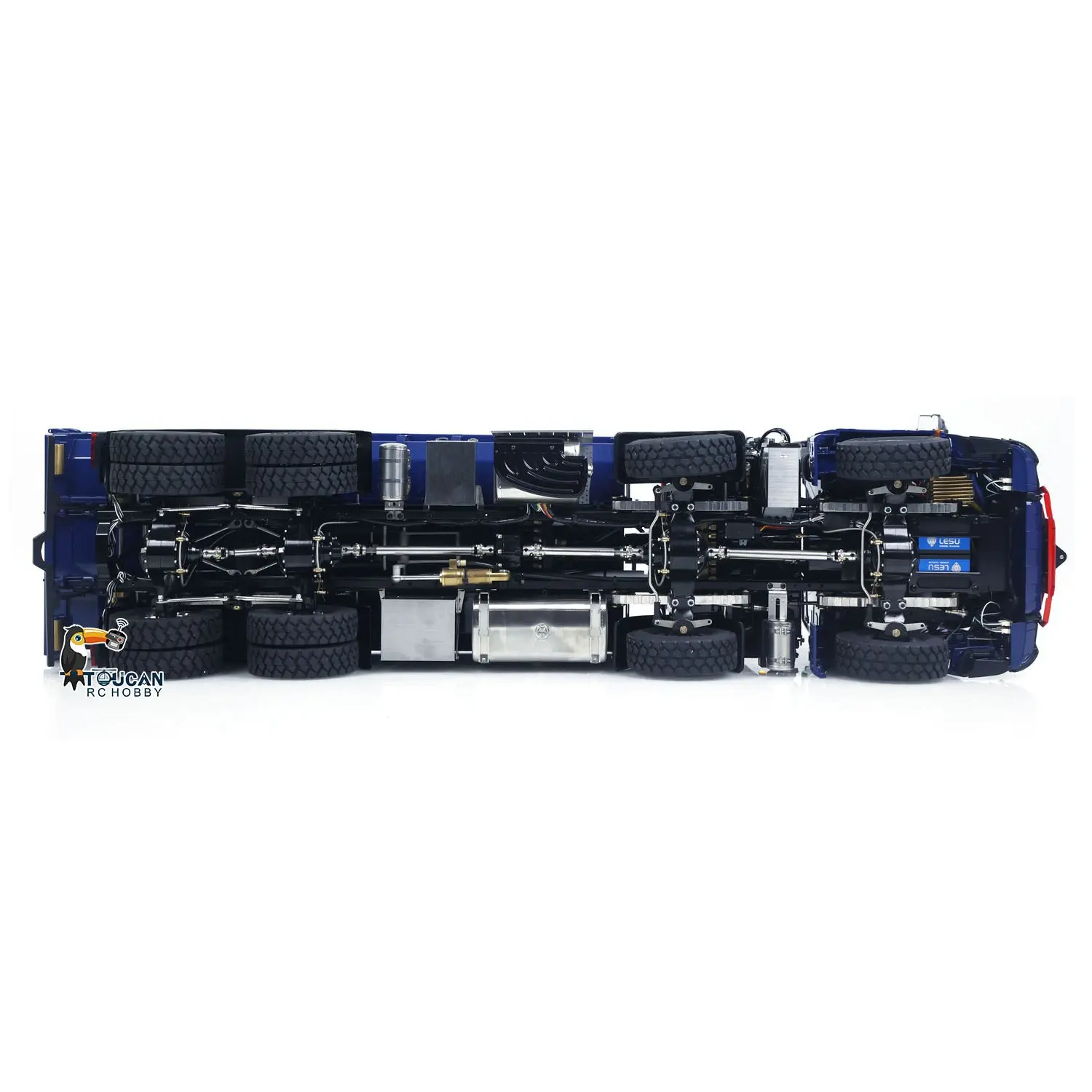 1/14 LESU RC 8x8 RTR Painted and Assembled Metal Hydraulic Crane Dumper Tipper Truck Sound Light System ECS Motor
