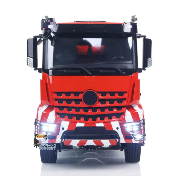 Metal 1/14 RC Hydraulic Dump Truck 8*8 3Speed Radio Controlled Roll Off Tipper 3363 Rear Axle Steering Light & Sound System