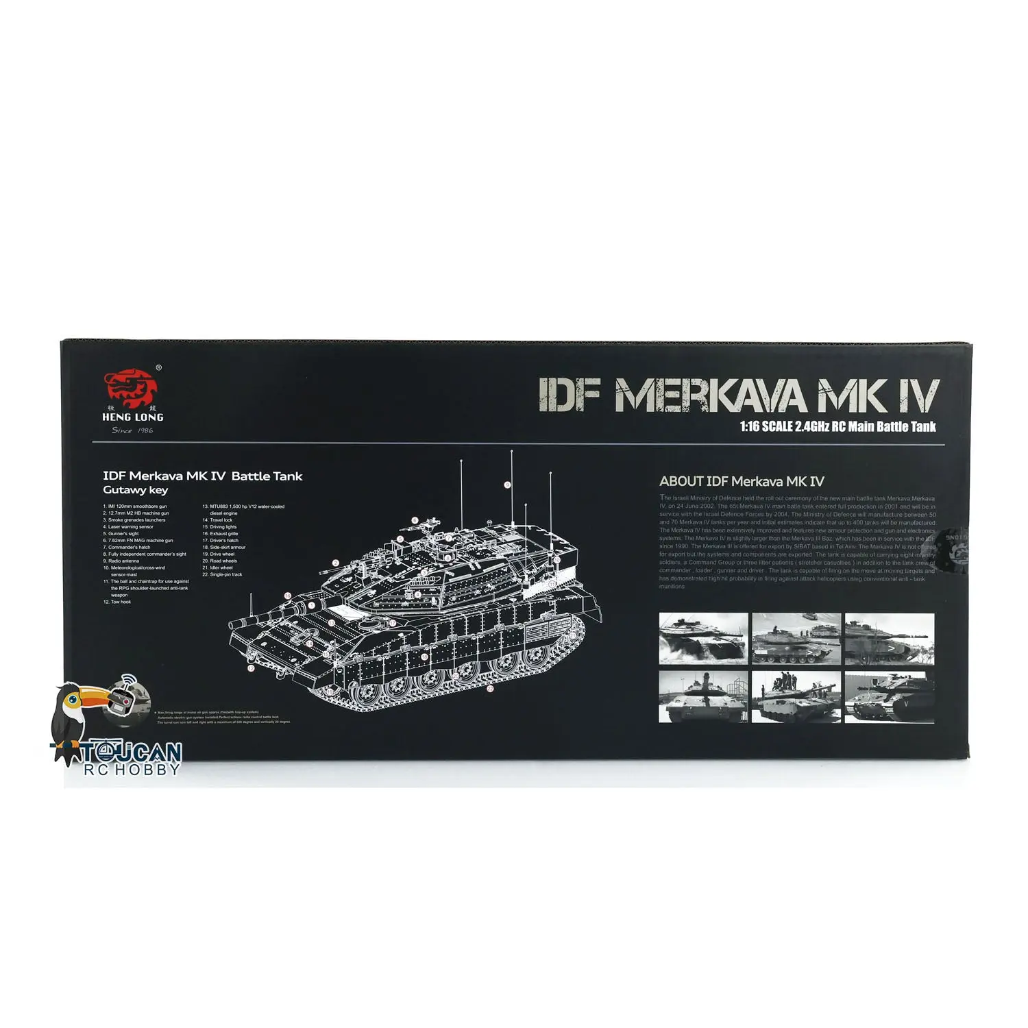 1:16 Heng Long 3958 RC Main Battle Tank IDF Merkava MK IV FPV Upgrade Edition W/ Metal Tracks 360 Rotating Barrel Recoil