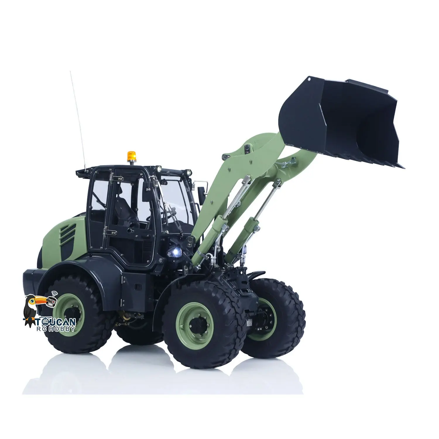 RTR LESU Metal 1/14 Remote Control Hydraulic Loader Aoue WA100M-8 4CH Valve RC Engineering Vehicle Quick Coupler Lights Sounds