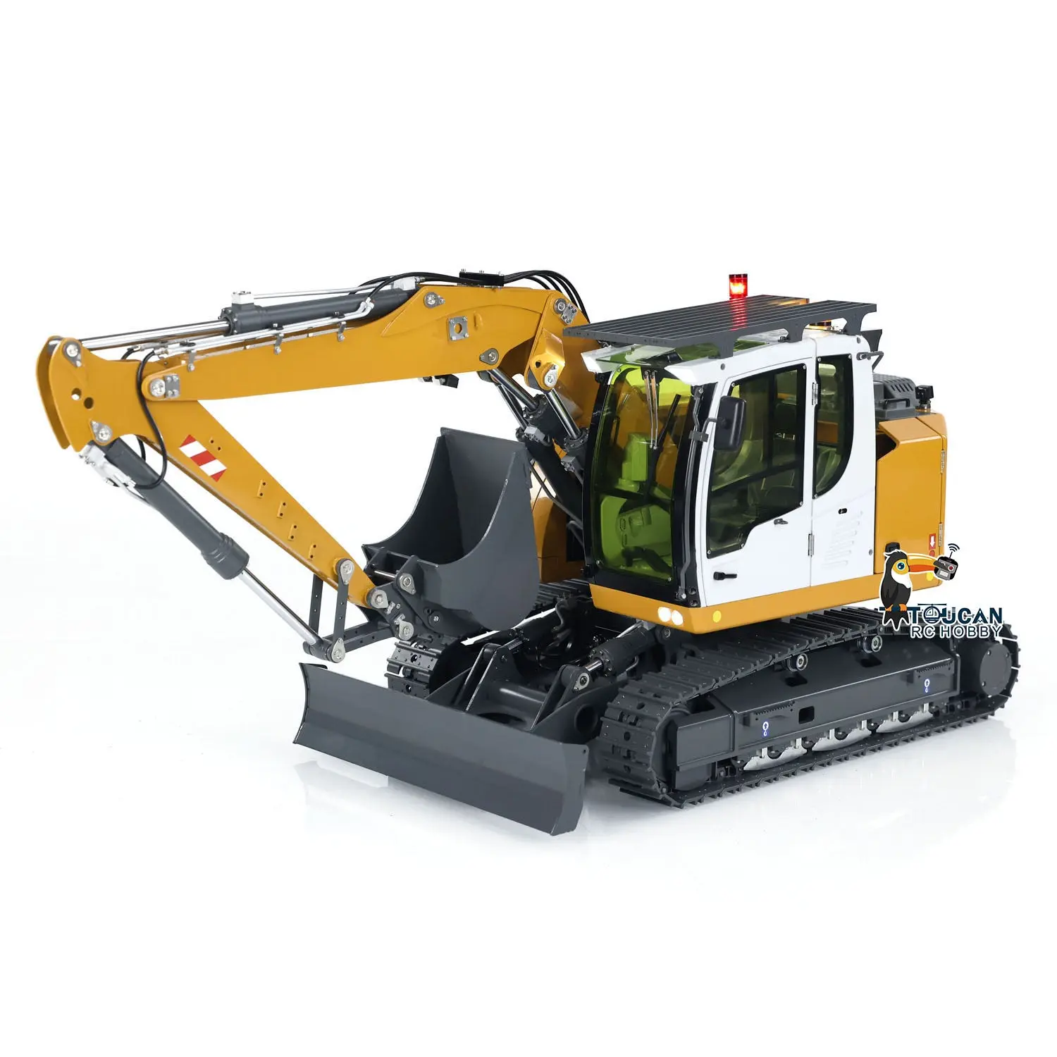 CUT Model 1/14 RC Hydraulic Excavator 914 5CH Valve Metal Remote Control Digger Warning Light Flysky ST8 Radio Sound System