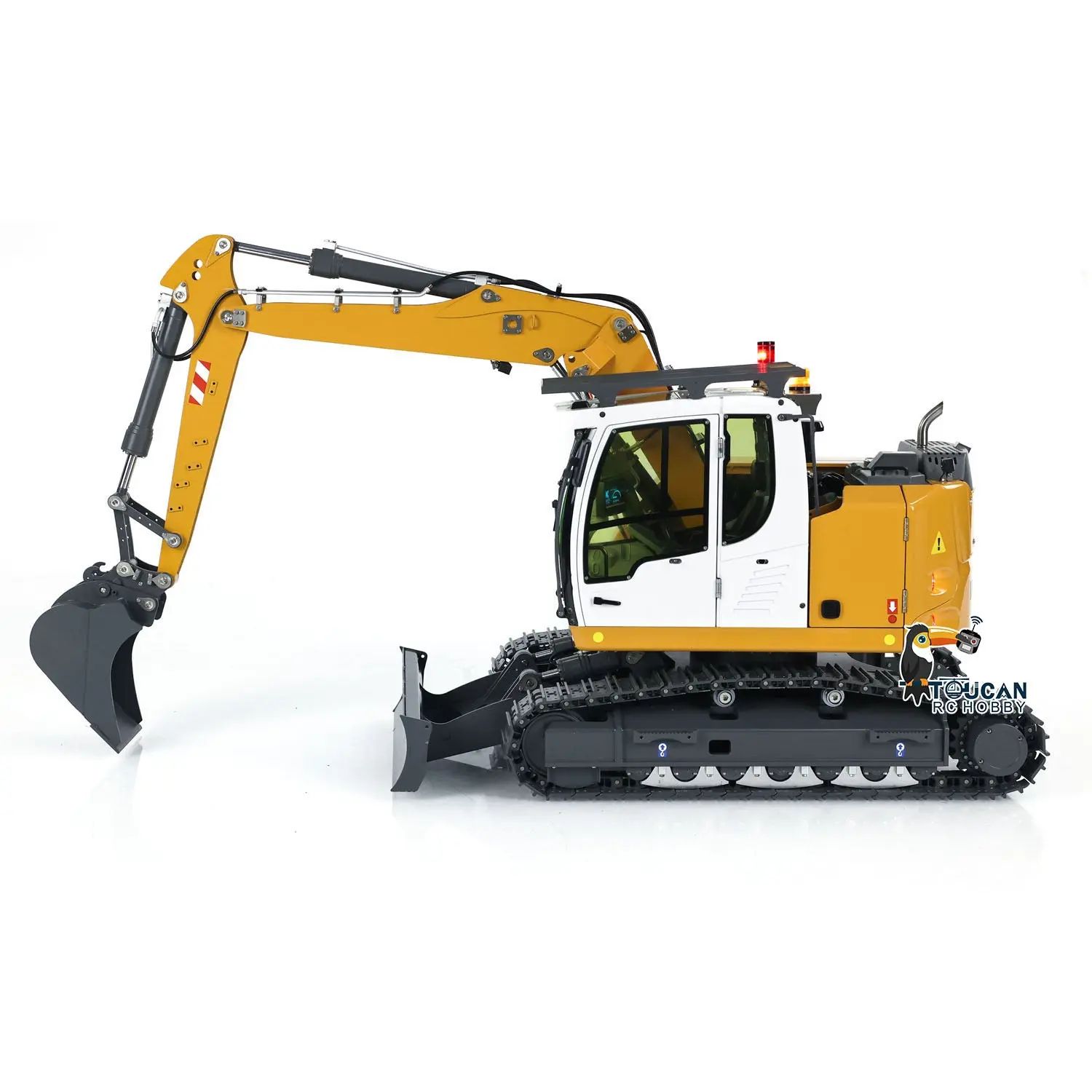 CUT Model 1/14 RC Hydraulic Excavator 914 5CH Valve Metal Remote Control Digger Warning Light Flysky ST8 Radio Sound System