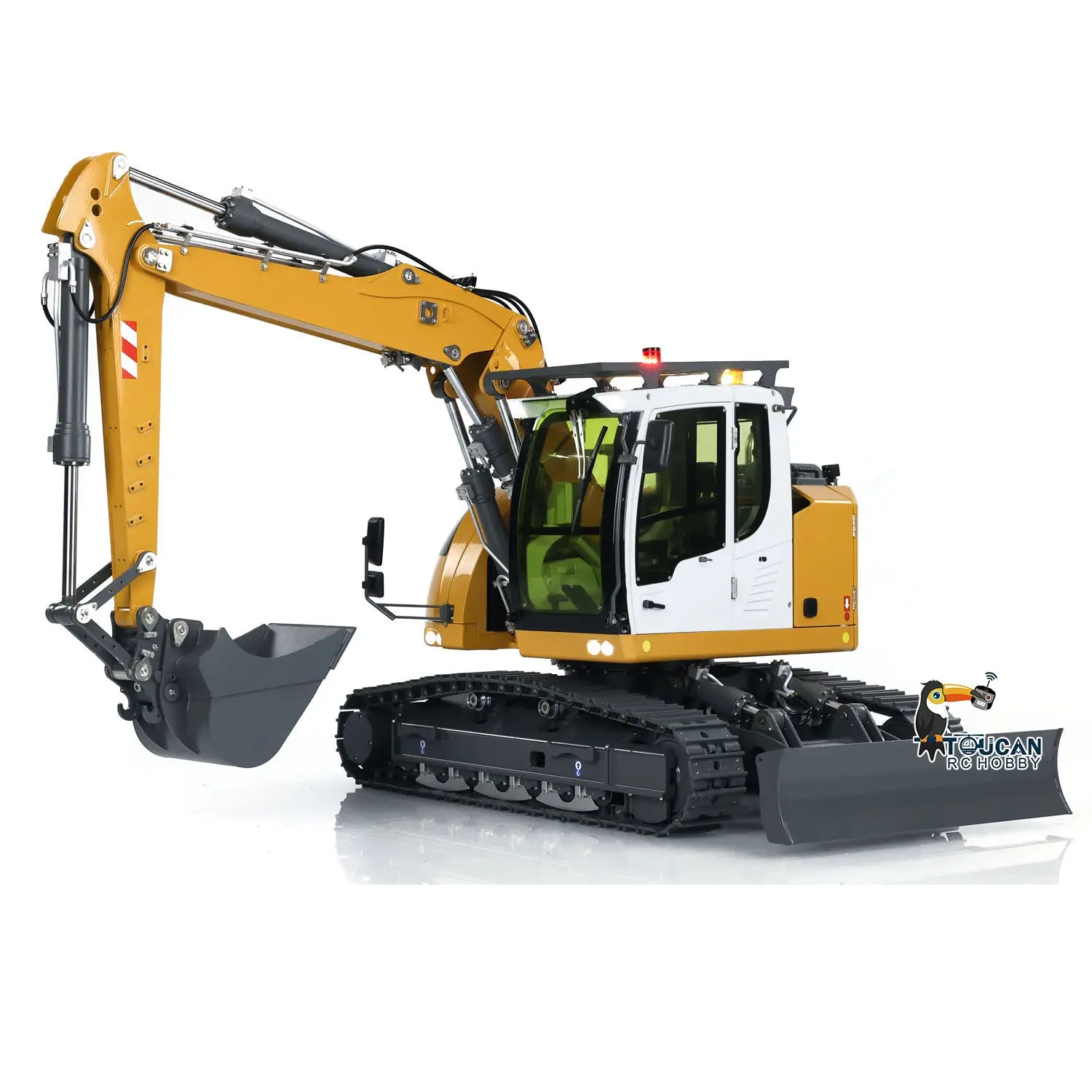 CUT Model 1/14 RC Hydraulic Excavator 914 5CH Valve Metal Remote Control Digger Warning Light Flysky ST8 Radio Sound System