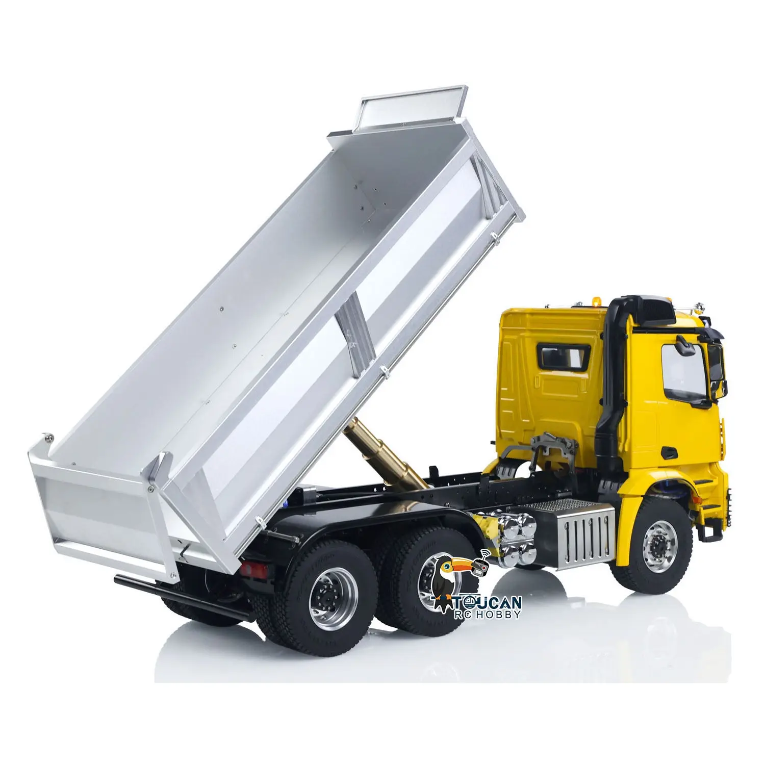 2Speed 3348 Metal Chassis 1/14 RTR RC Hydraulic Dumper Remote Control Tipper Model NO Lock Differential Axle Light Sound Battery