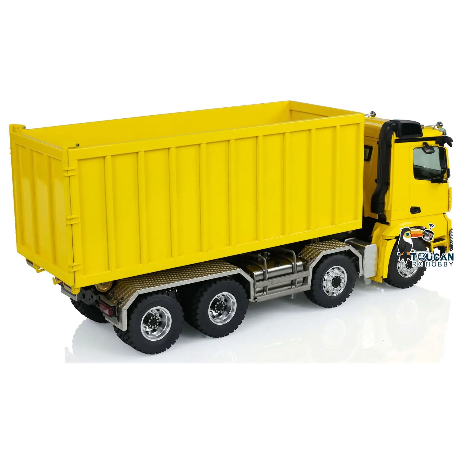 Customized LESU 8x8 1/14 Hydraulic RC Dump Truck Remote Controlled Roll On/Off Metal Waste Bin Tipper Simulation Cars Hobby Models