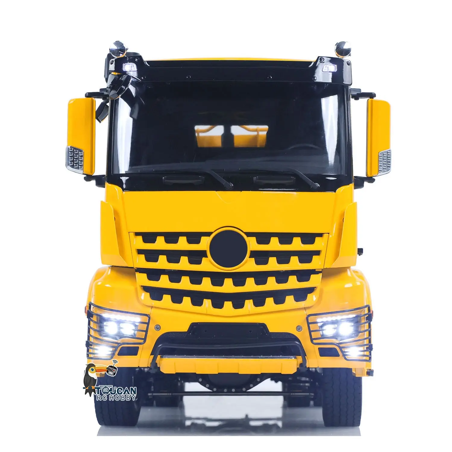 1/14 8x8 RC Hydraulic Dumper Car Roll Off Full Dump Rear Axle Steering with U-shaped High Short Standard Bucket Timber Flatbed