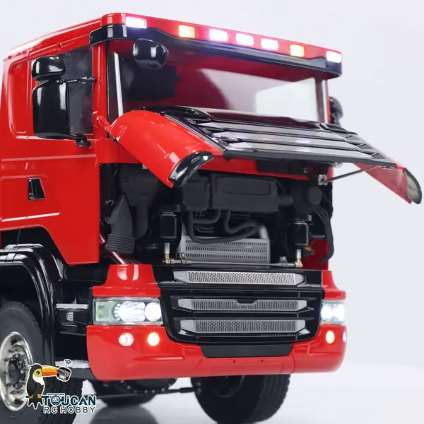 1/14 8x8 RC Hydraulic Equipment Radio Controlled Roll Off Dumper Trucks Full Dump Truck U-shaped Short High Bucket Timber Flatbed
