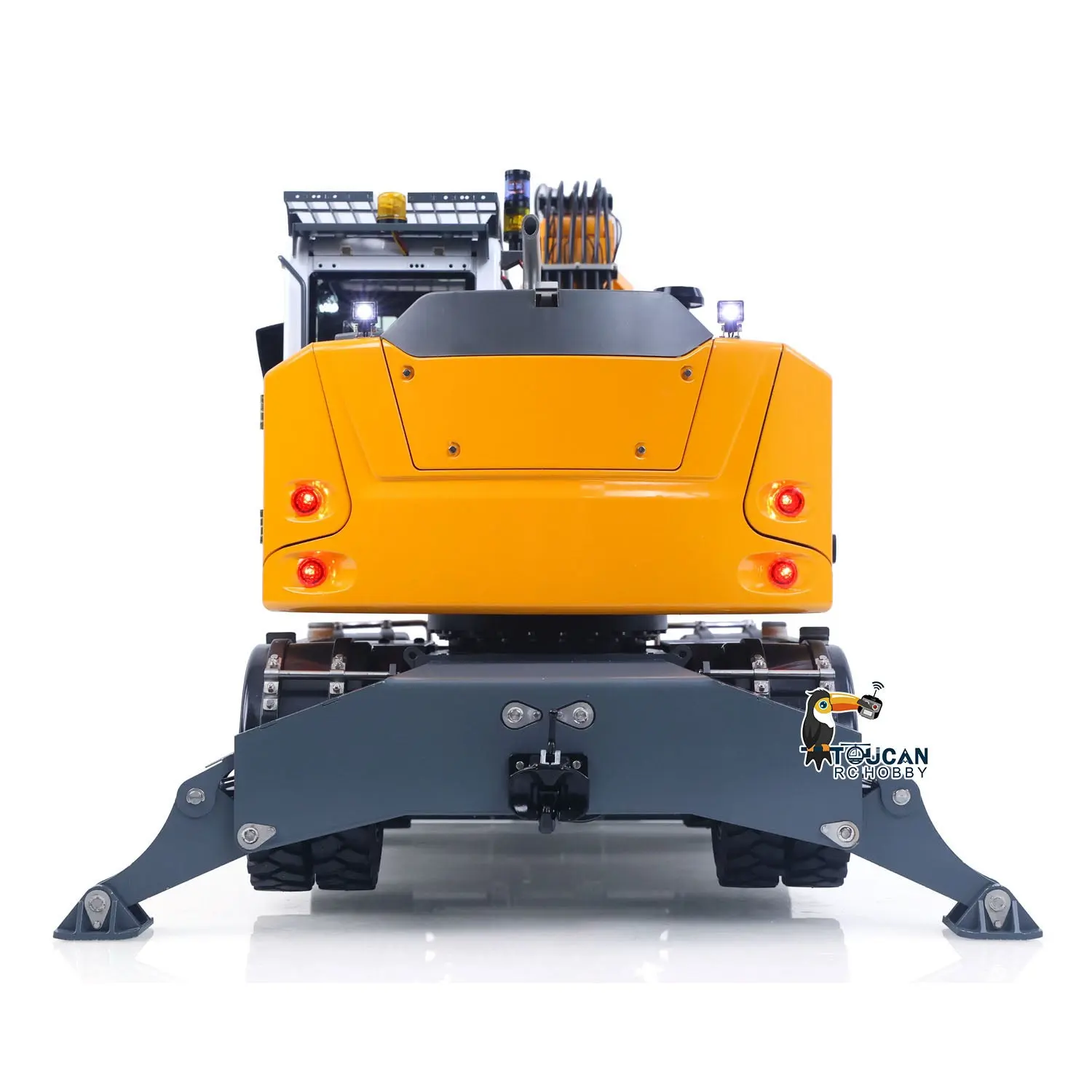 LR914 PRO MAX Metal 4WD 1/14 RC Hydraulic Wheeled Excavator 11-ways Valve RTR Radio Controlled Digger PL18EV Lite Battery Light