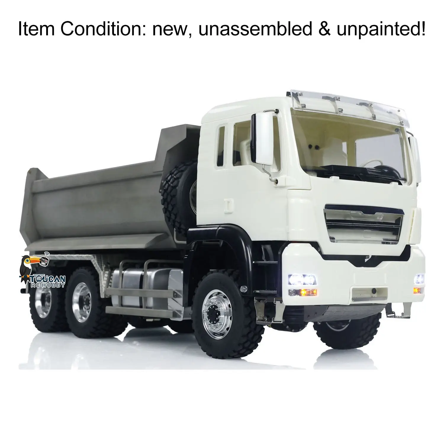 LESU Metal 1/14 6*6 Front Cylinder Hydraulic Dumper Truck Tipper Sound LED Light Motor Battery & Radio System & Charger