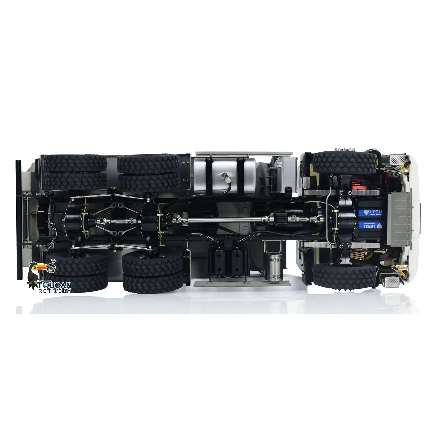 LESU Metal 1/14 6*6 Front Cylinder Hydraulic Dumper Truck Tipper Sound LED Light Motor Battery & Radio System & Charger