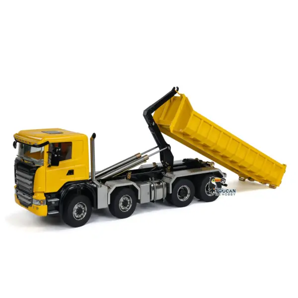 1/14 8x8 RC Hydraulic Full Dump Truck Roll On Off Dumper Trucks 3-speed Transmission Differential Lock Axles Motor Servo ESC