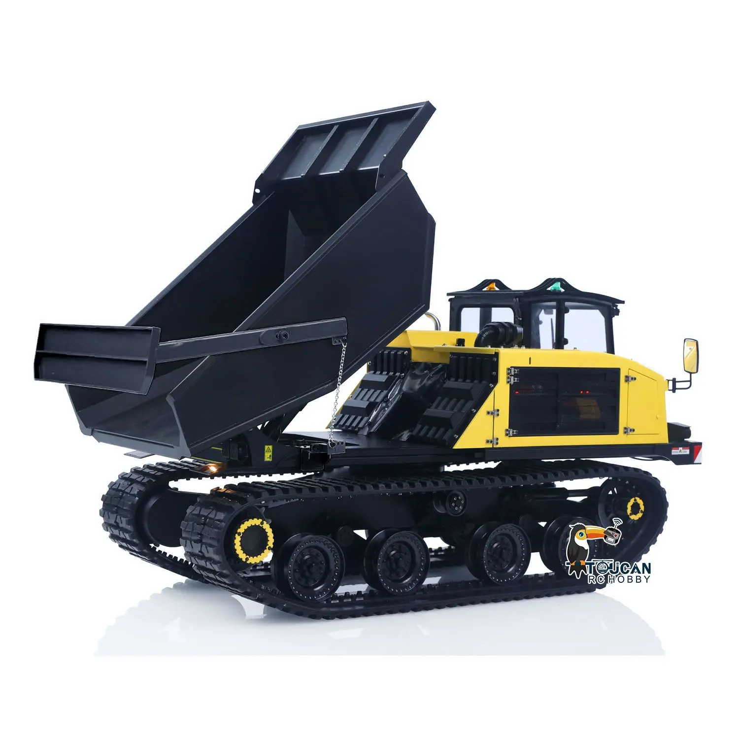 Upgraded Super Frog T14R Panther 1/14 Remote Control Hydraulic Crawler Dumper RC Metal Tracked Tipper Truck Frsky X14 Radio