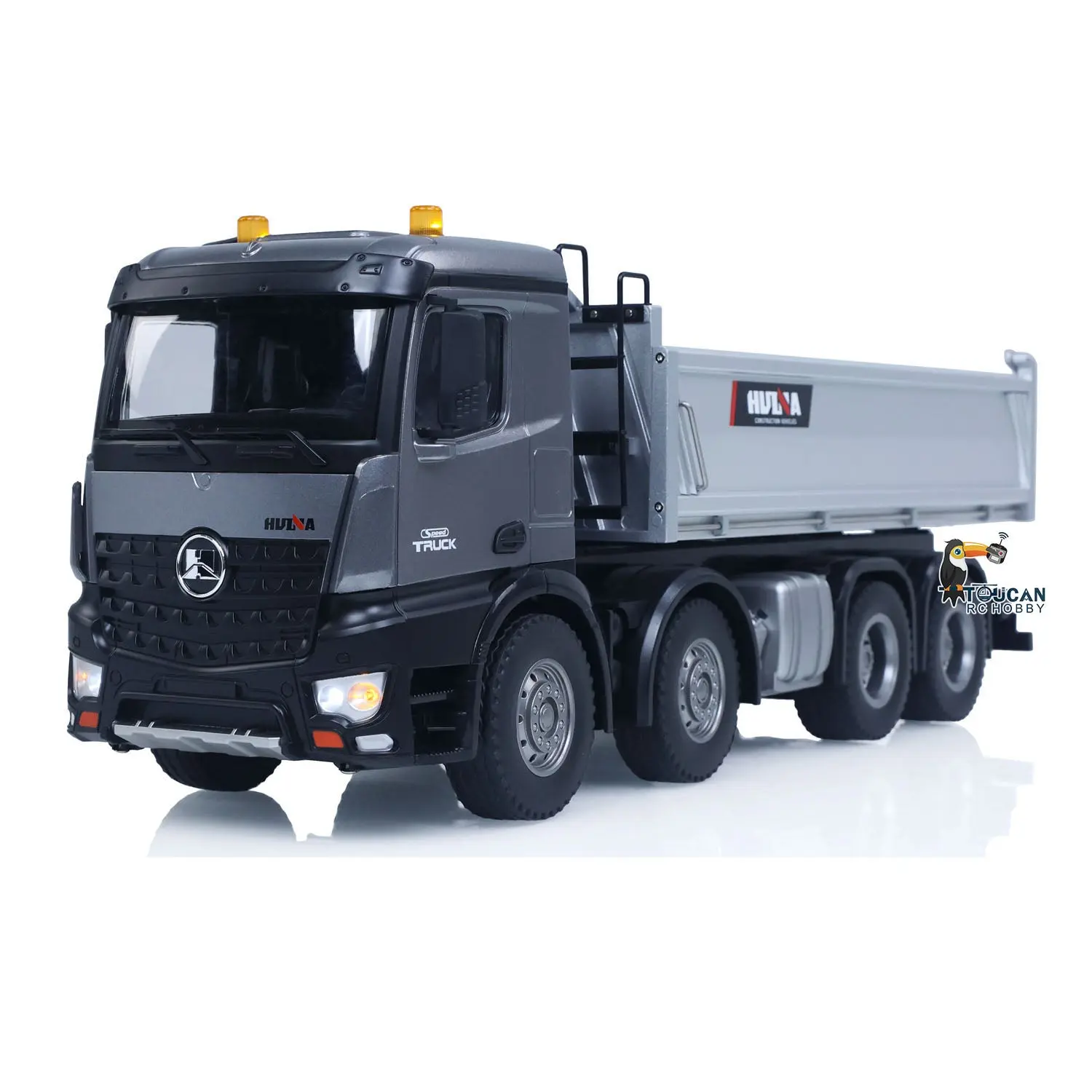 HUINA 1/14 Remote Control Dump Truck 12CH RC Tipper Finished Model Toy Gift RTR Light Sound Effects Radio USB Charging Cable