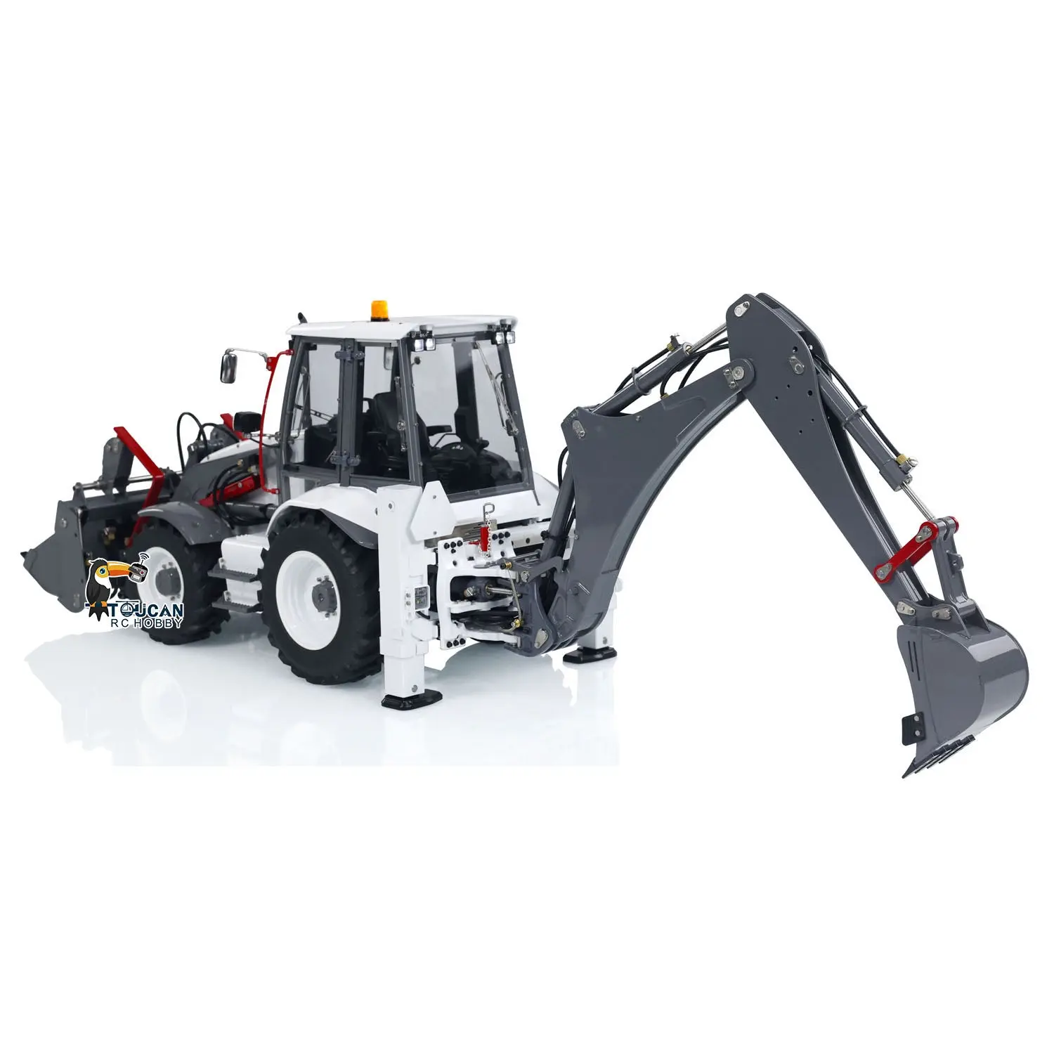 LESU 1/14 Scale RC Hydraulic Backhoe Loader AOUE BL71 Radio Controlled Construction Vehicle Loader Excavator 2 in 1 Model PL18EVLite Painted Assembled Multi functional loader