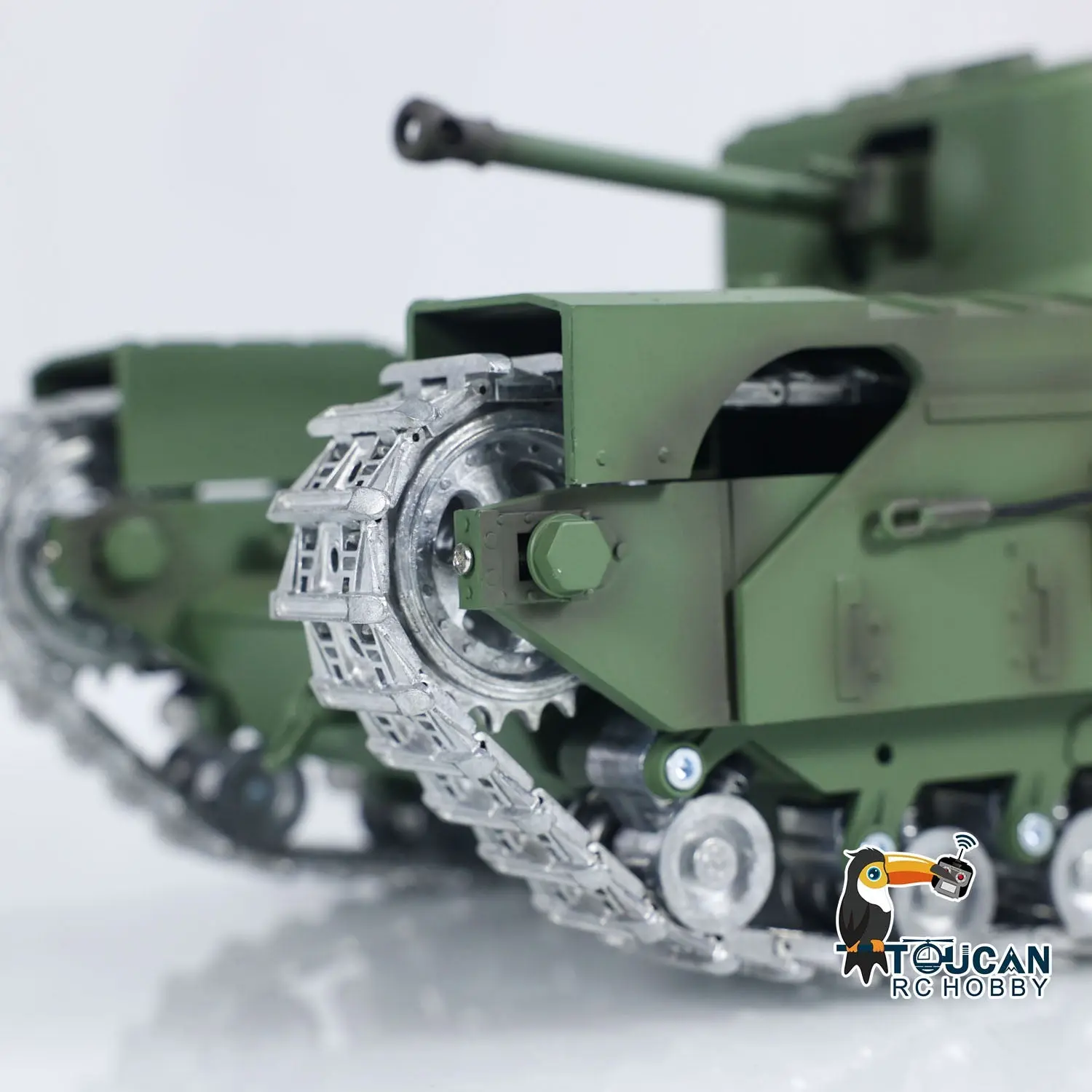 Tongde 1/16 Military RC Tank Churchill Mk.VII Metal Tracks Wheels Gearbox Infrared Battle Model Radio Control Armored Vehicles Battery