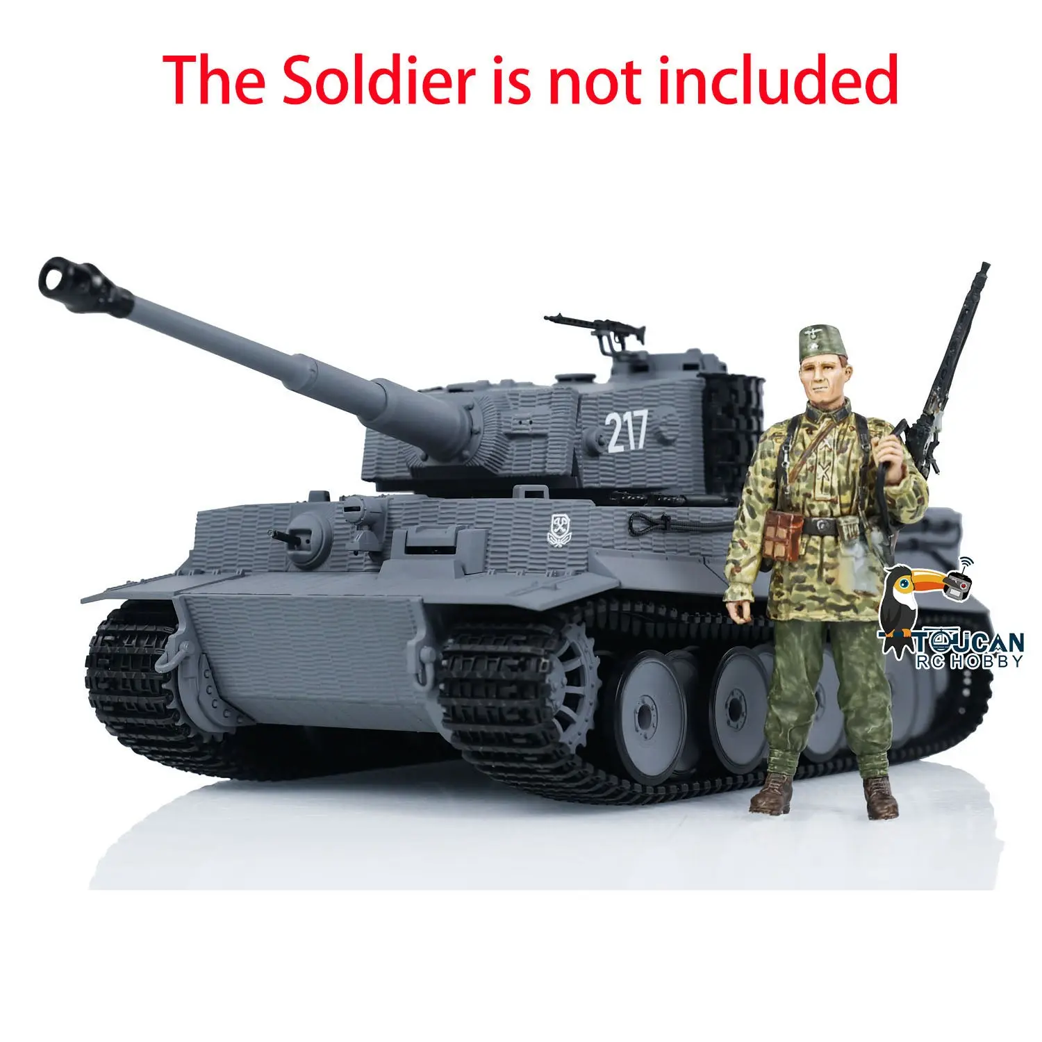 Taigen 1/24 RC Battle Tank Tiger I Remote Control Military Tanks Model Infrared Combat LED Flash battery