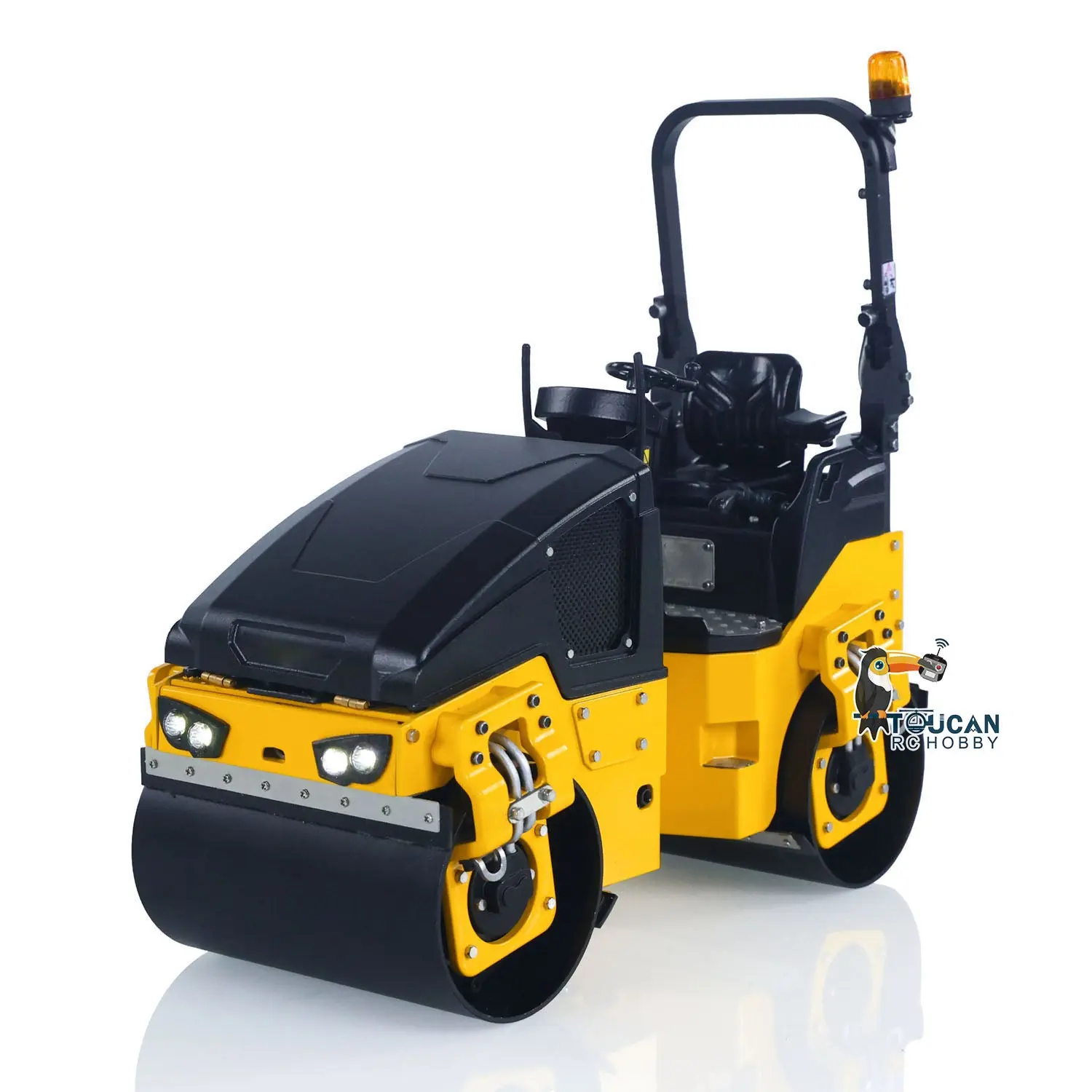 1/14 Metal RC Electric Road Roller BOM BW120AD RTR Remote Control Construction Vehicle Model Flysky ST8 Radio Battery Light System