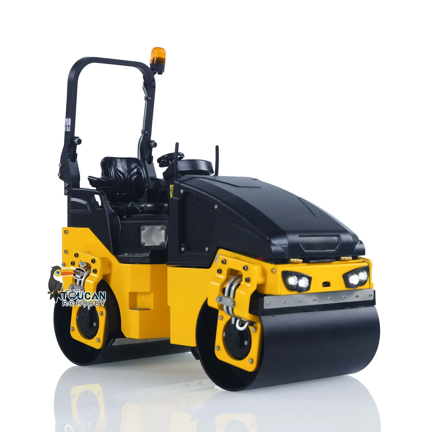 1/14 Metal RC Electric Road Roller BOM BW120AD RTR Remote Control Construction Vehicle Model Flysky ST8 Radio Battery Light System