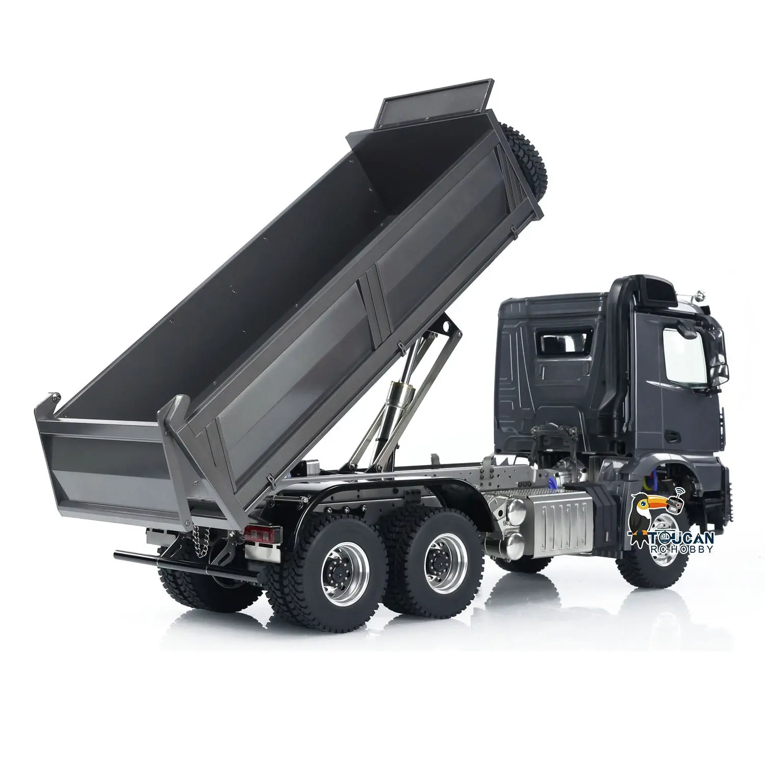 Metal 1:14 Hydraulic RC Dump Truck 3363 6x6 Remote Control Tipper Car Sound Light System Bucket Hopper Lifting Emulated Model