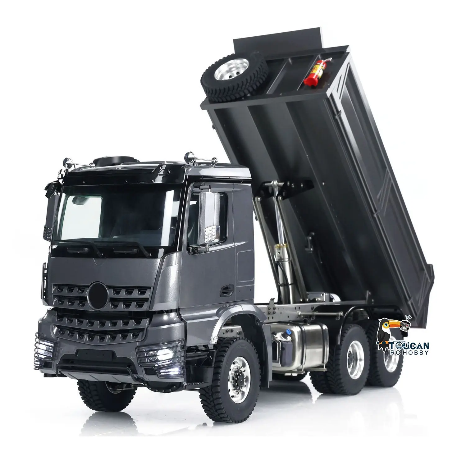 Metal 1:14 Hydraulic RC Dump Truck 3363 6x6 Remote Control Tipper Car Sound Light System Bucket Hopper Lifting Emulated Model