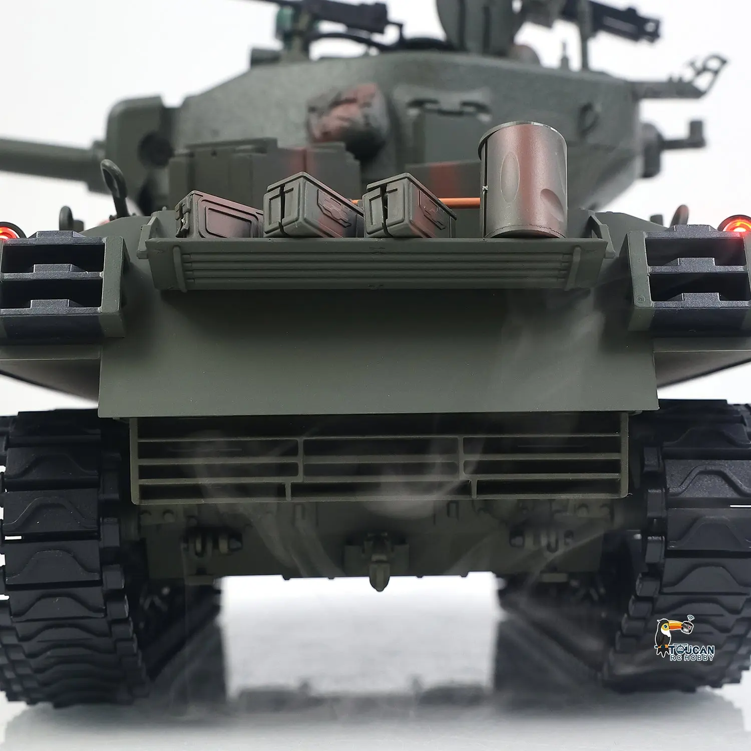 Large Hatch 1/16 Remote Control Tank Sherman M4A3 Infrared System Barrel Elevation Smoke Unit Metal Chassis Gearbox 360 Degrees Turret