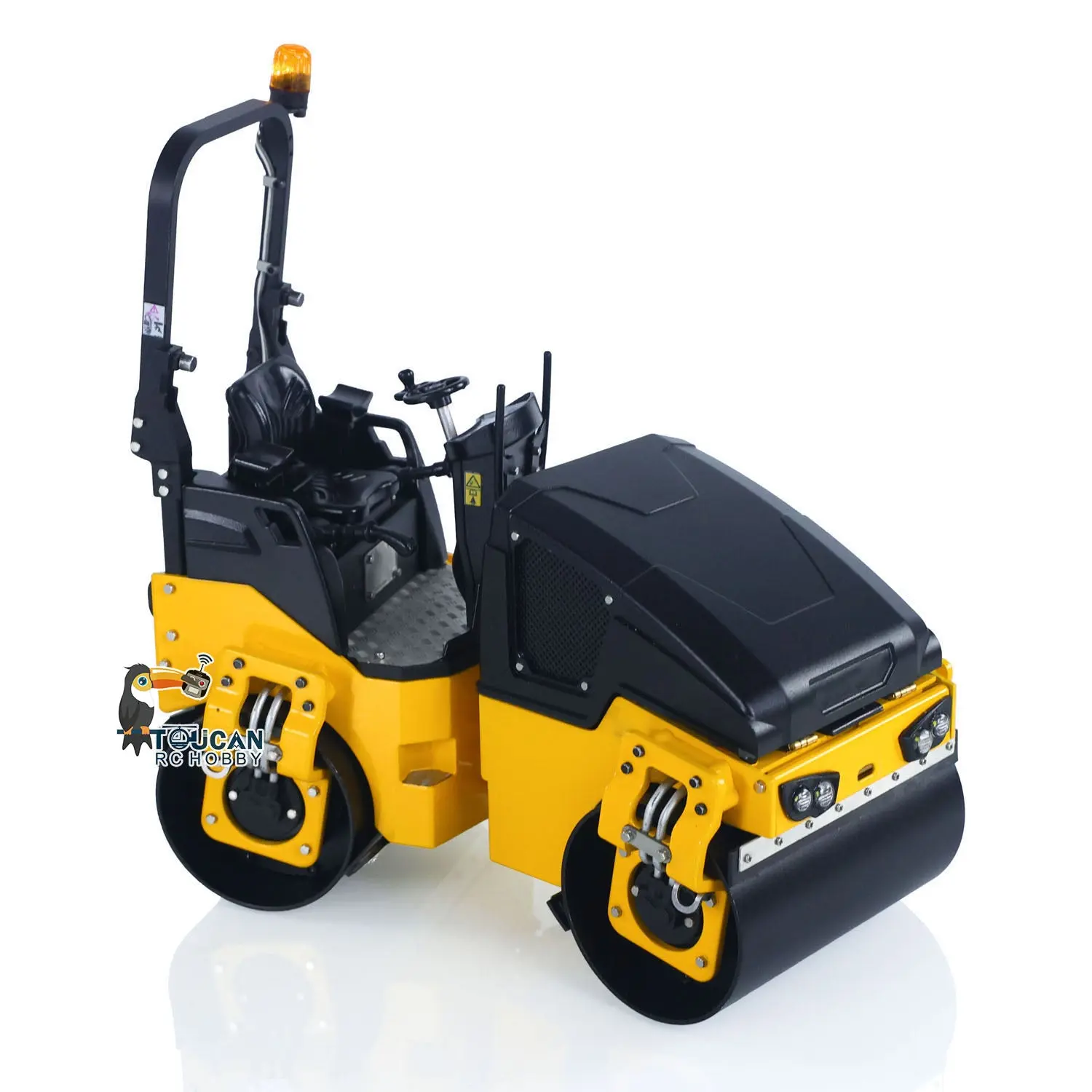 1/14 Metal RC Electric Road Roller BOM BW120AD RTR Remote Control Construction Vehicle Model Flysky ST8 Radio Battery Light System