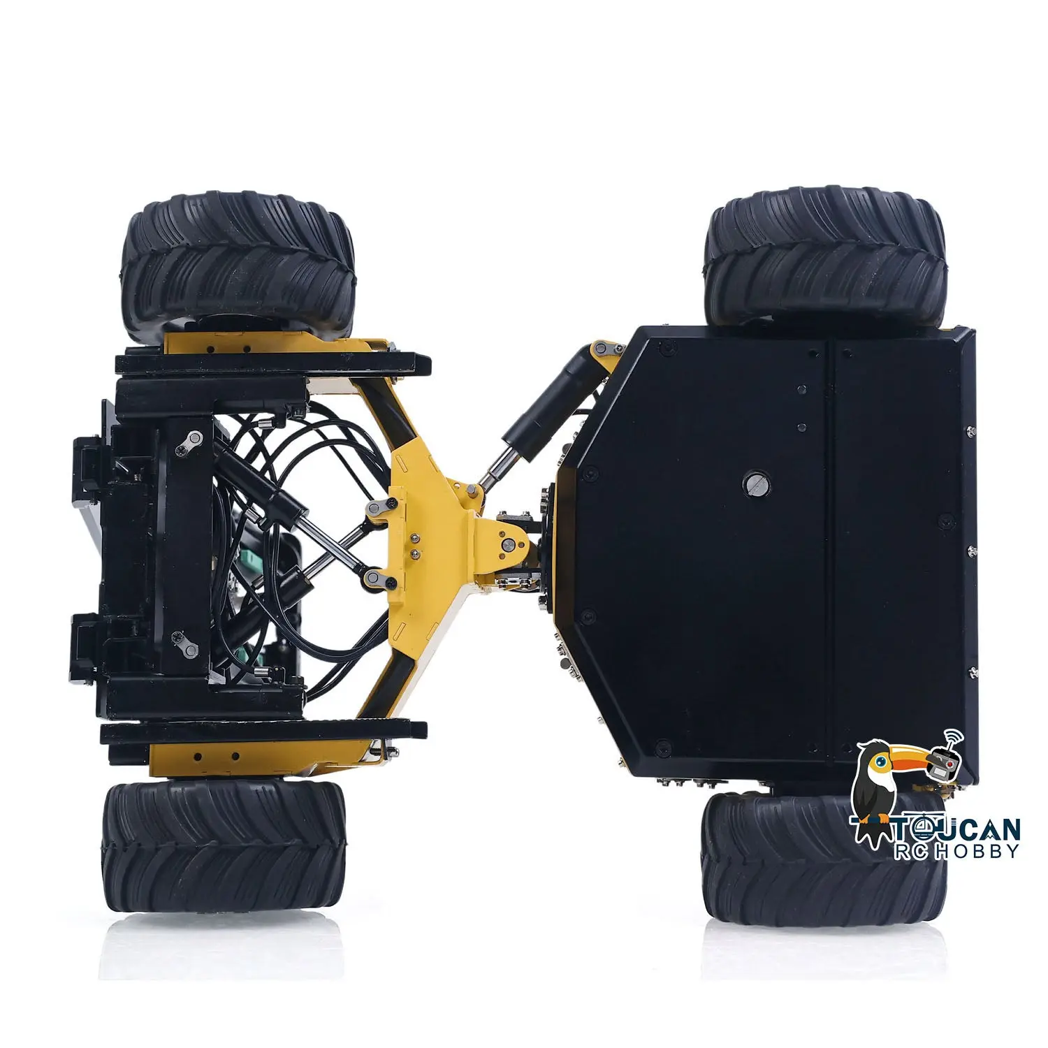 Super Frog Metal 1/14 Remote Control Hydraulic Truck Mounted Forklift BM214 5 Way Valves Light System Sound Frsky X14 Radio