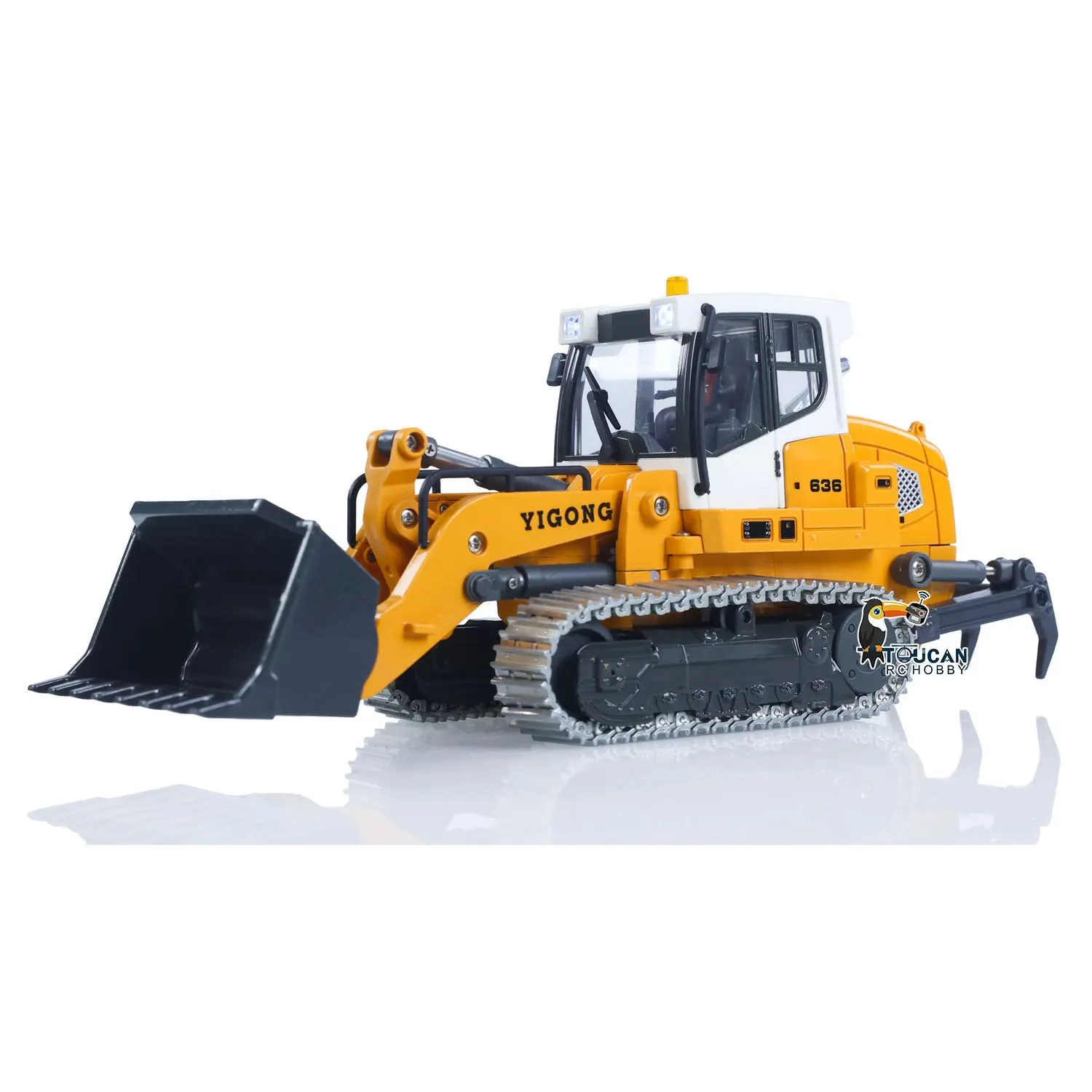 1:50 RC Electric Lifting Loader LR636 RTR Remote Controlled 2.4G Construction Vehicle Toys Metal Bucket Tracks Ripper Light Sound Battery USB