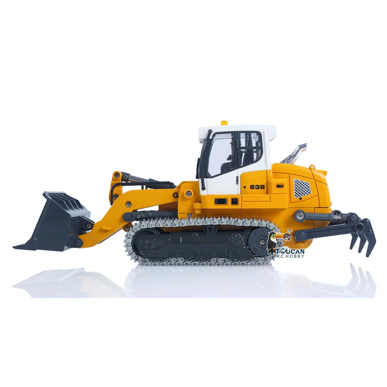 1:50 RC Electric Lifting Tracked Loader LR636 2.4G Construction Vehicle Metal Bucket Tracks Ripper RTR Model Light Sound Battery