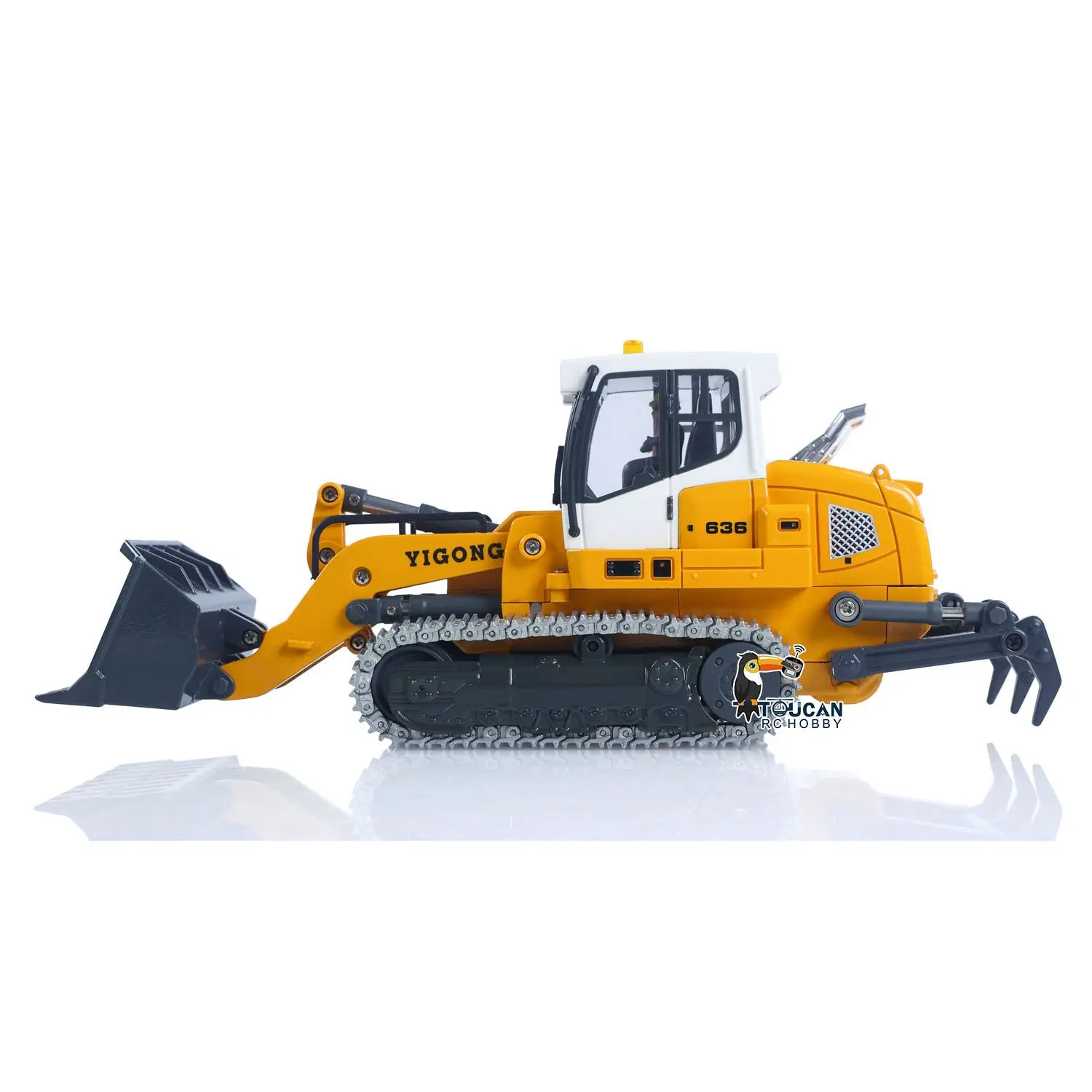 1:50 RC Electric Lifting Tracked Loader LR636 2.4G Construction Vehicle Metal Bucket Tracks Ripper RTR Model Light Sound Battery