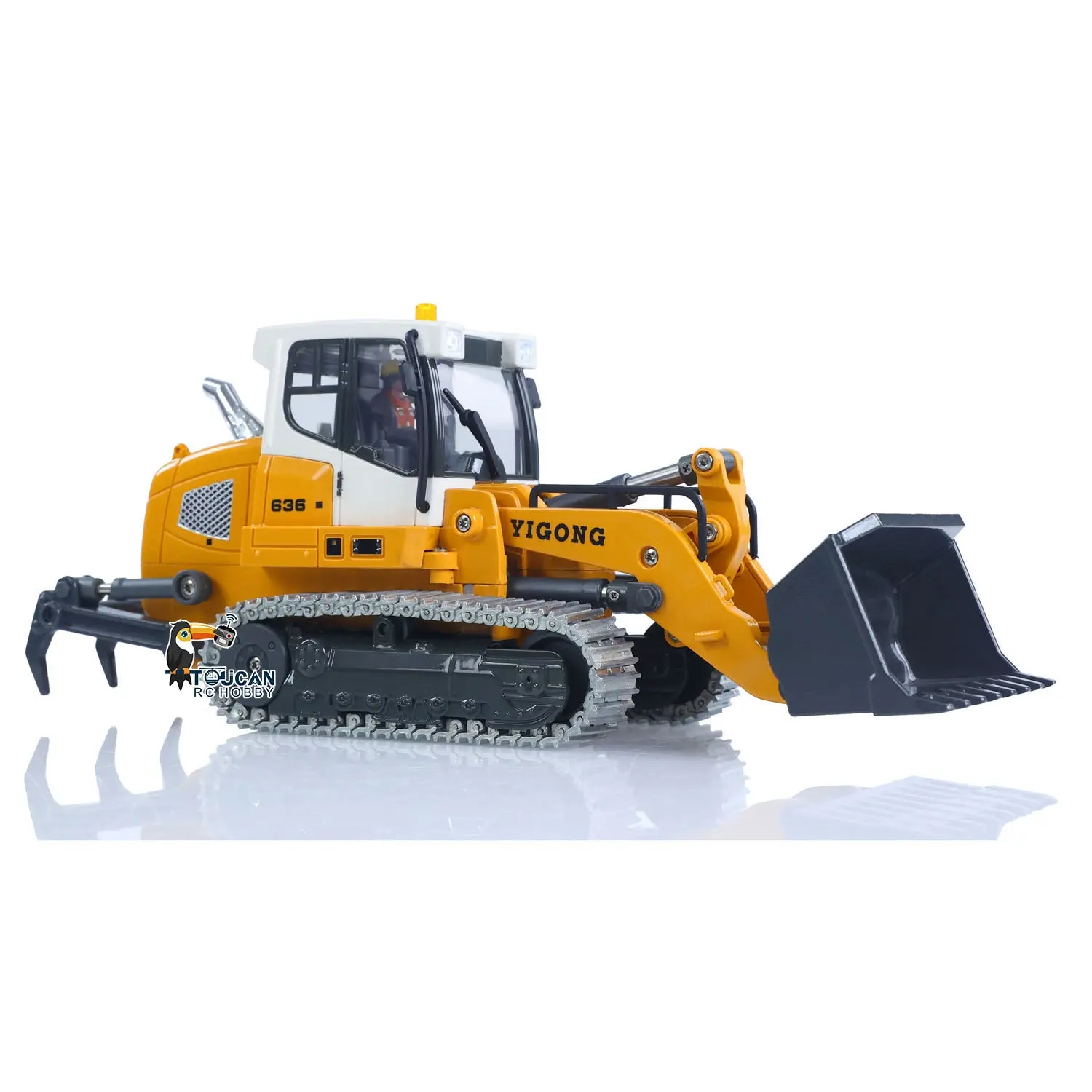1:50 RC Electric Lifting Loader LR636 RTR Remote Controlled 2.4G Construction Vehicle Toys Metal Bucket Tracks Ripper Light Sound Battery USB