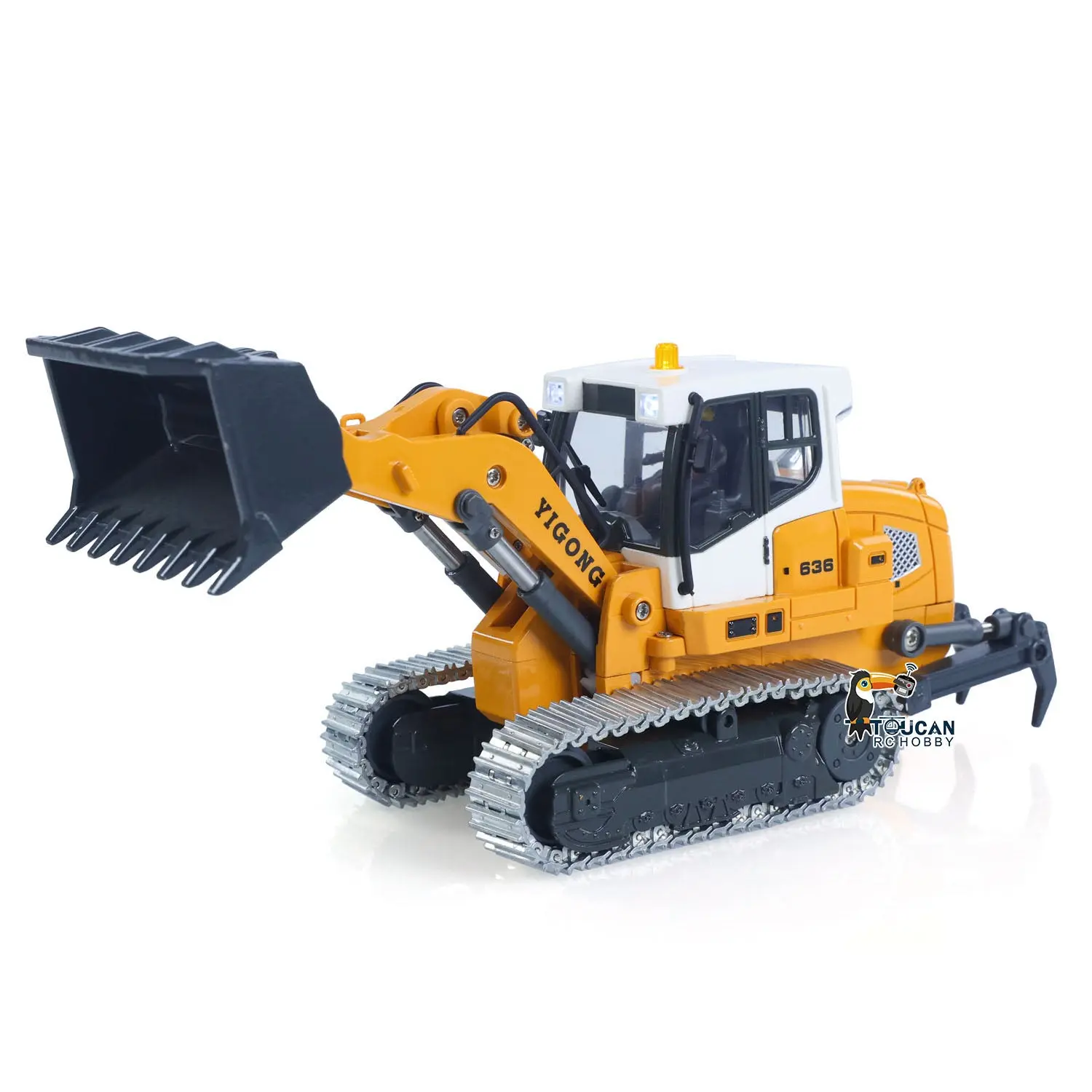 1:50 RC Electric Lifting Loader LR636 RTR Remote Controlled 2.4G Construction Vehicle Toys Metal Bucket Tracks Ripper Light Sound Battery USB