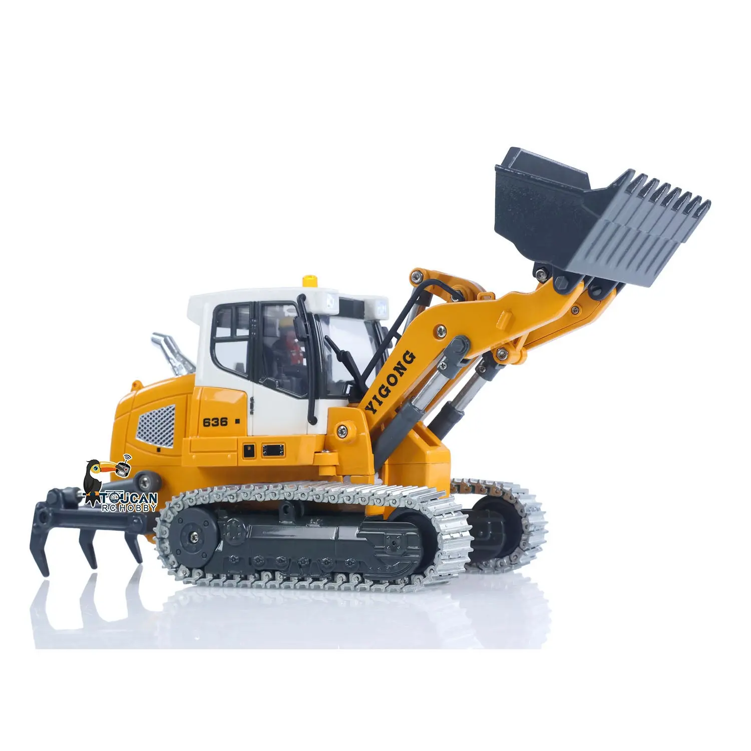 1:50 RC Electric Lifting Loader LR636 RTR Remote Controlled 2.4G Construction Vehicle Toys Metal Bucket Tracks Ripper Light Sound Battery USB