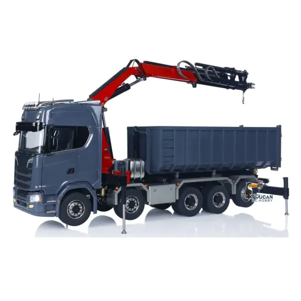 1/14 RC Hydraulic Full Dump Truck Crane 770S Metal 10x10 Remote Control Roll on off Tipper 3Speed RTR Model Car Frsky XE Radio