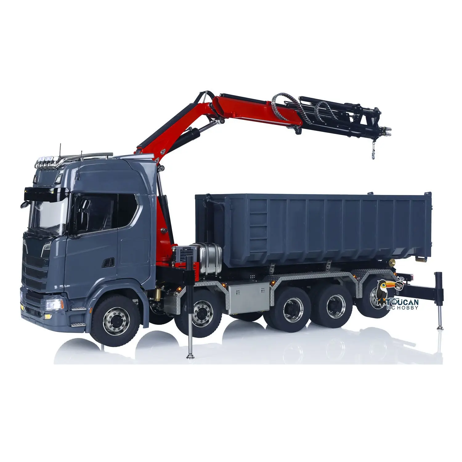 1/14 RC Hydraulic Full Dump Truck Crane 770S Metal 10x10 Remote Control Roll on off Tipper 3Speed RTR Model Car Frsky XE Radio