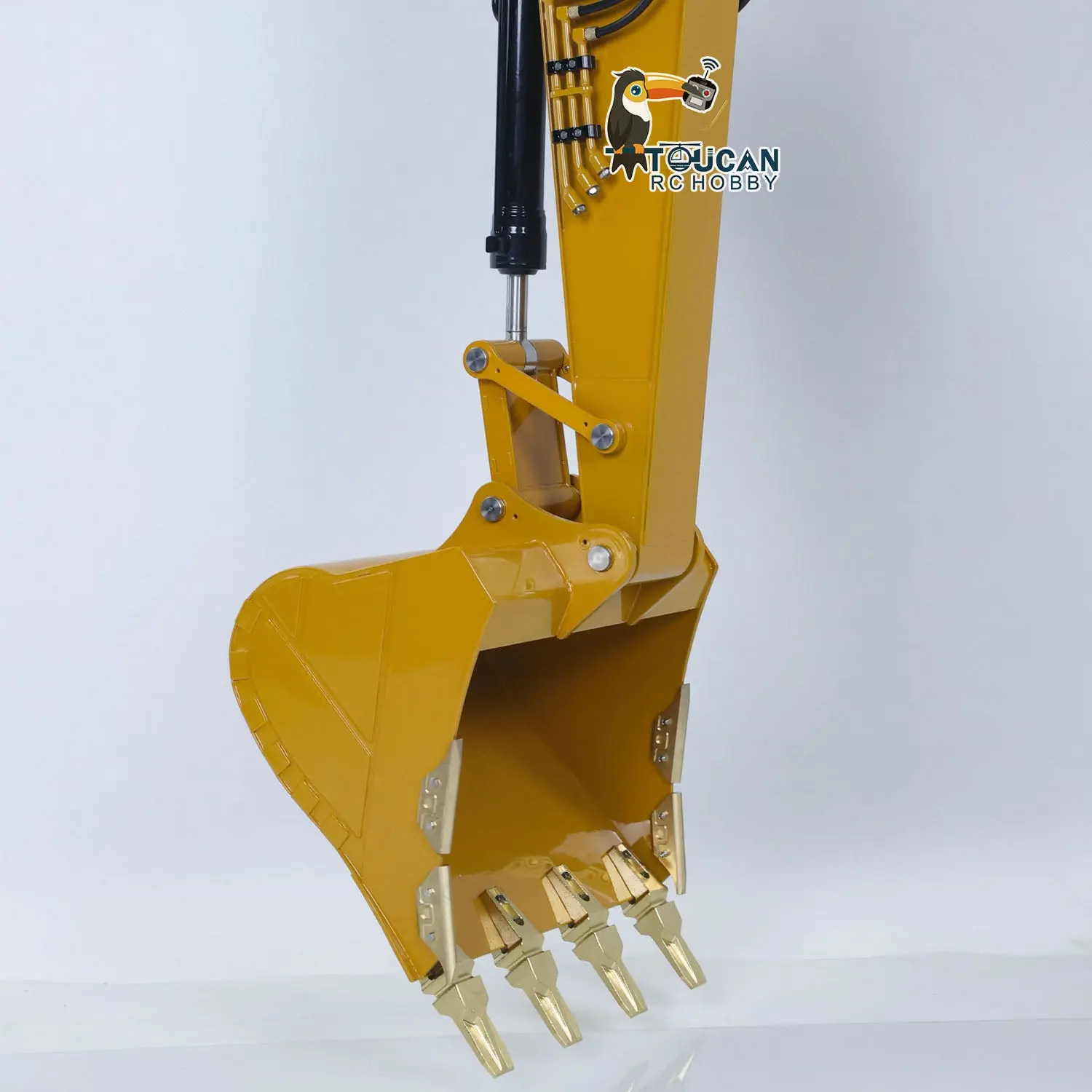 LESU 1/14 Metal RC Excavator 374F Remote Control Hydraulic Digger Model Construction Vehicle Protective Fences Hydraulic Quick Coupler Bucket Trailer Crusher Hammer DIY Parts Lights Motor