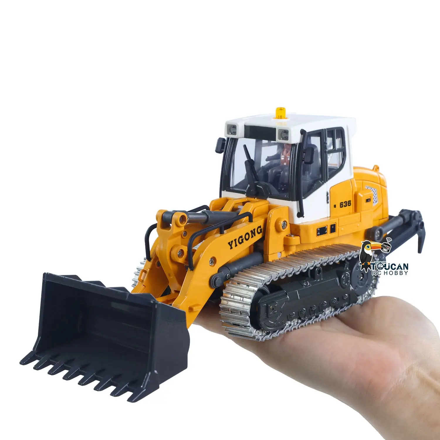 1:50 RC Electric Lifting Loader LR636 RTR Remote Controlled 2.4G Construction Vehicle Toys Metal Bucket Tracks Ripper Light Sound Battery USB